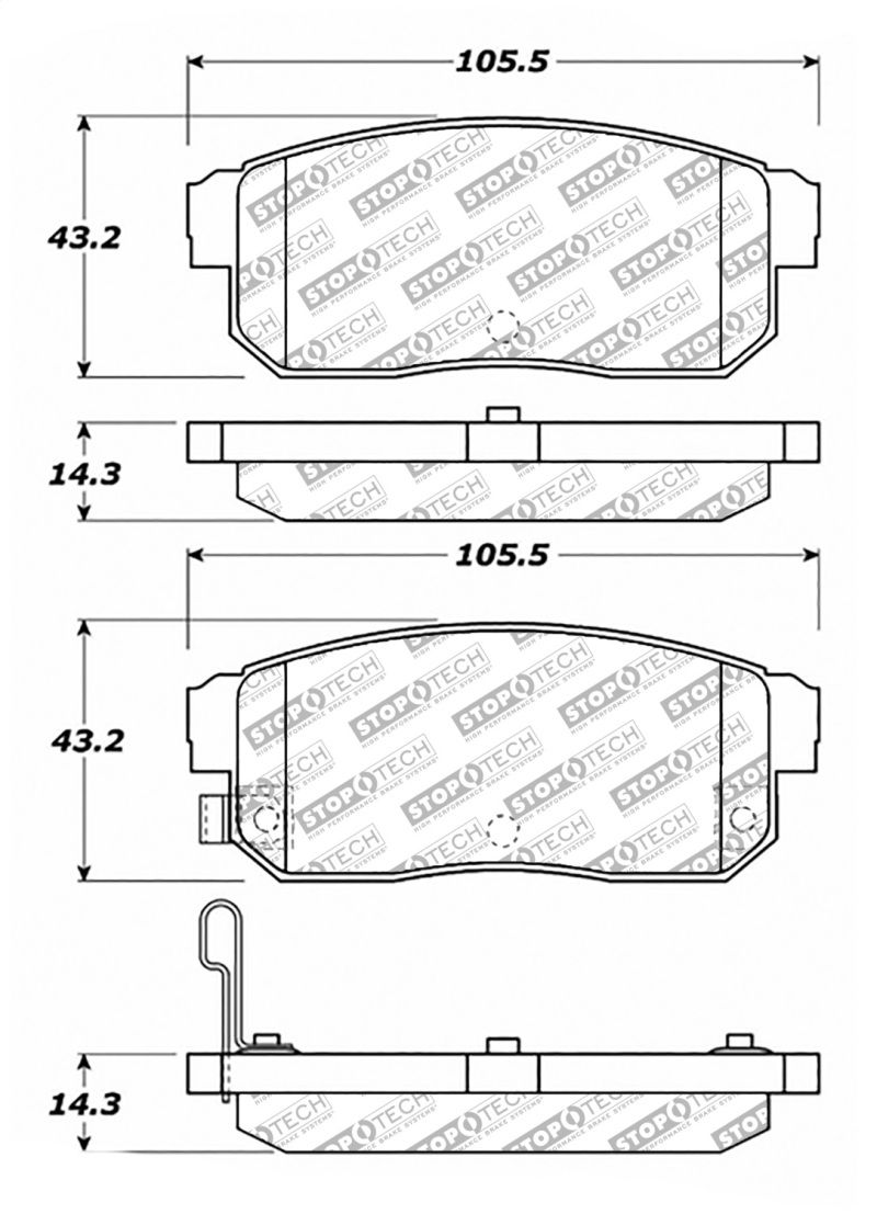 Stoptech Street Brake Pads 305.10080 Image 1