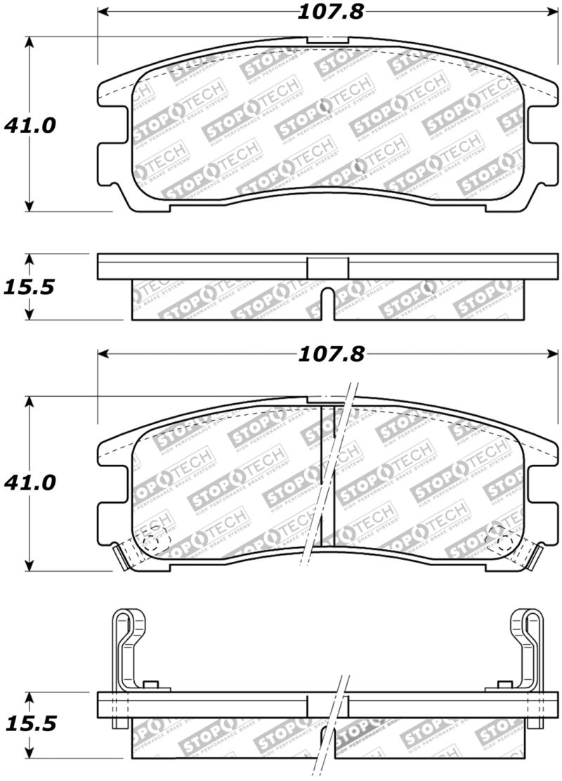 Stoptech Street Brake Pads 308.03830 Image 1