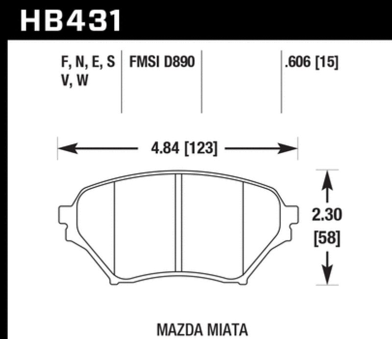 Hawk Performance HPS 5.0 Brake Pad Sets HB431B.606 Image 1
