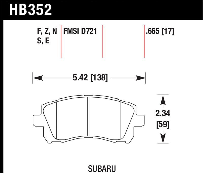 Hawk Performance HPS Brake Pad Sets HB352F.665 Image 1