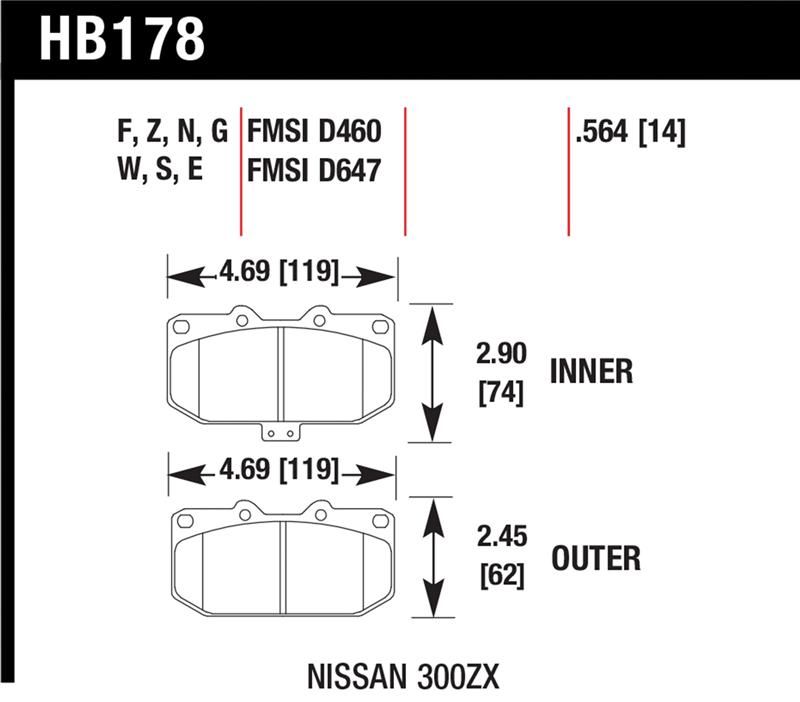 Hawk Performance HPS Brake Pad Sets HB178F.564 Image 1