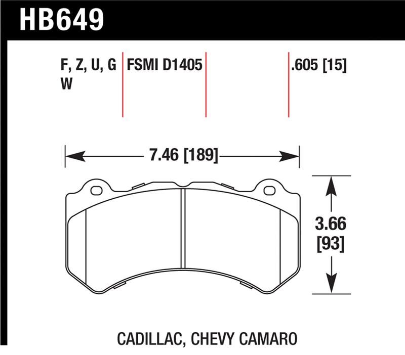 Hawk Performance Ceramic Brake Pad Sets HB649Z.605 Image 1