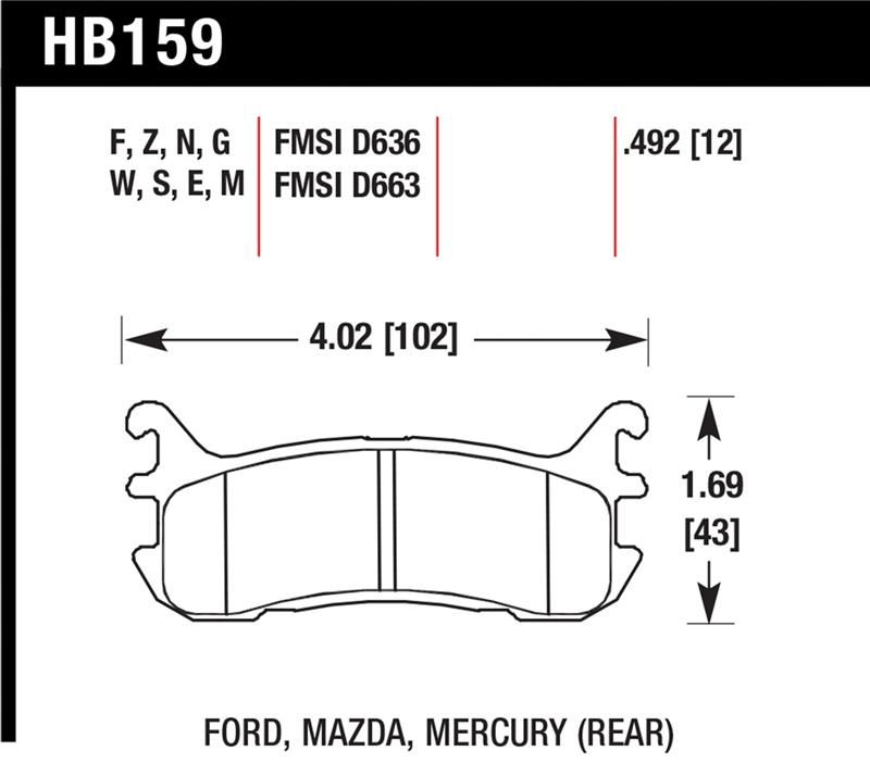 Hawk Performance DTC-60 Brake Pad Sets HB159G.492 Image 1