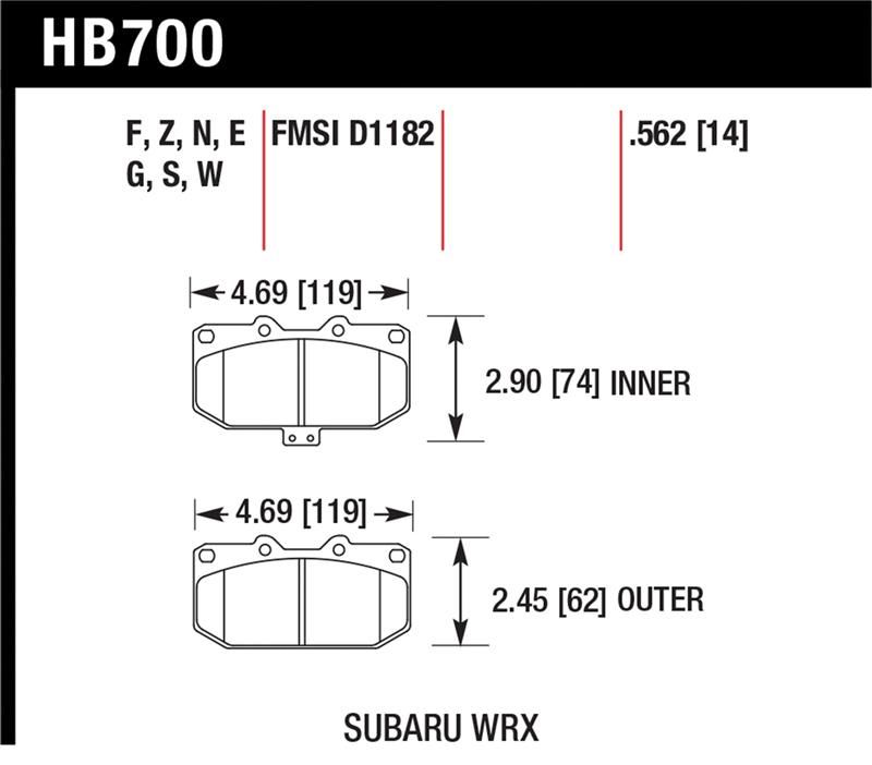 Hawk Performance Blue 9012 Brake Pad Sets HB700E.562 Image 1
