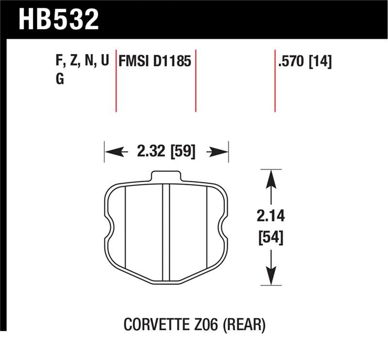 Hawk Performance Ceramic Brake Pad Sets HB532Z.570 Image 1