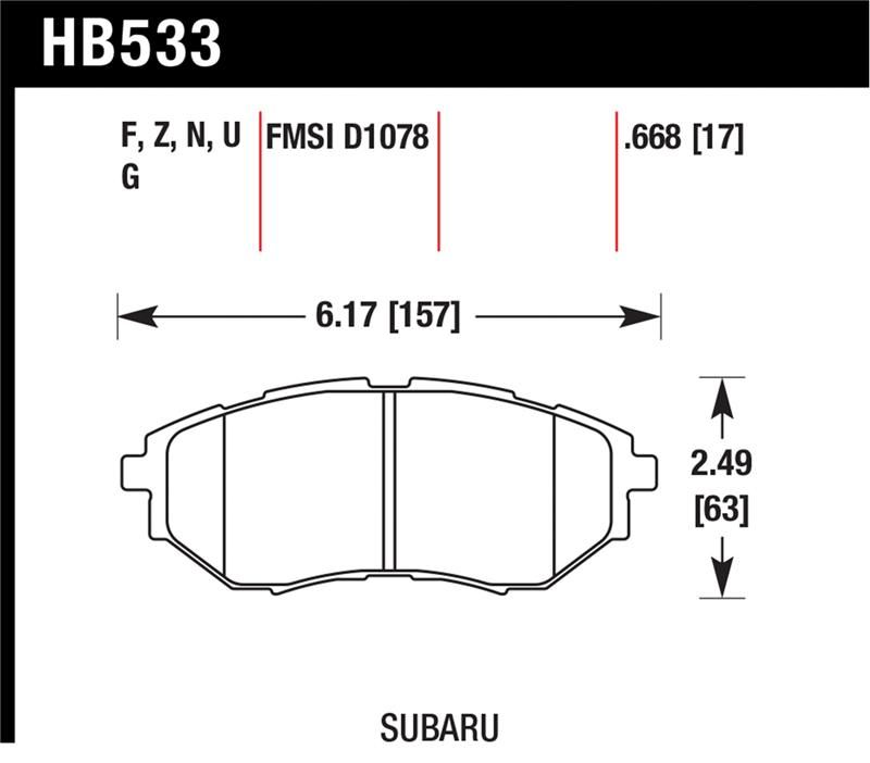 Hawk Performance DTC-60 Brake Pad Sets HB533G.668 Image 1