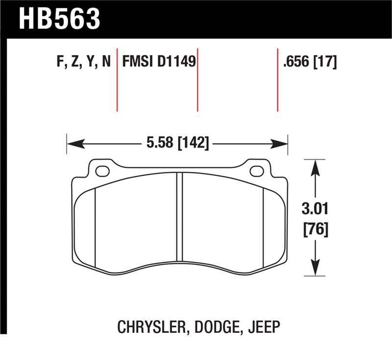 Hawk Performance HP+ Brake Pad Sets HB563N.656 Image 1