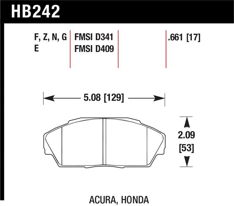 Hawk Performance HP+ Brake Pad Sets HB242N.661 Image 1