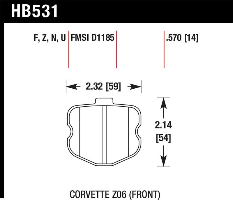 Hawk Performance DTC-70 Brake Pad Sets HB531U.570 Image 1