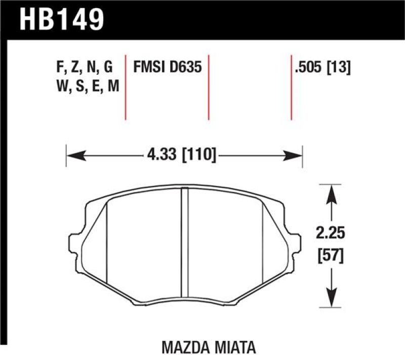 Hawk Performance HT-10 Brake Pad Sets HB149S.505 Image 1