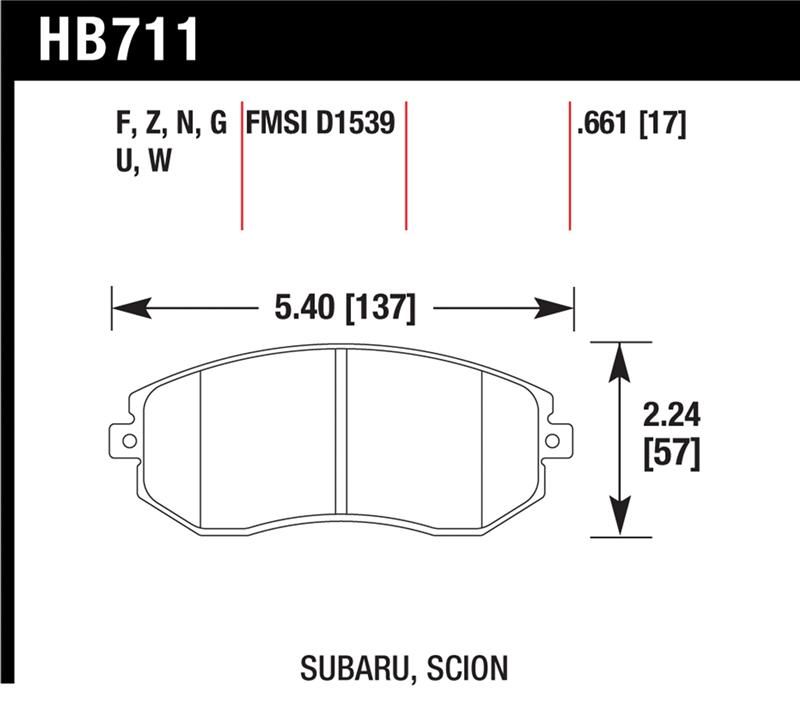 Hawk Performance DTC-30 Brake Pad Sets HB711W.661 Image 1