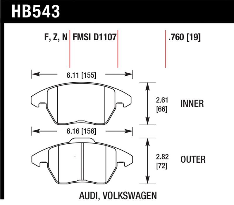 Hawk Performance HPS 5.0 Brake Pad Sets HB543B.760 Image 1