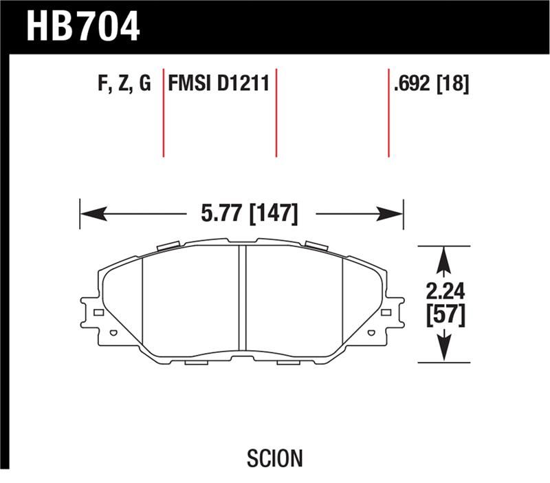 Hawk Performance Ceramic Brake Pad Sets HB704Z.692 Image 1