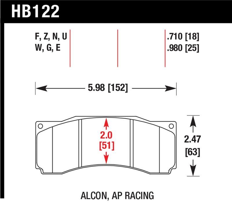 Hawk Performance DTC-70 Brake Pad Sets HB122U.710 Image 1