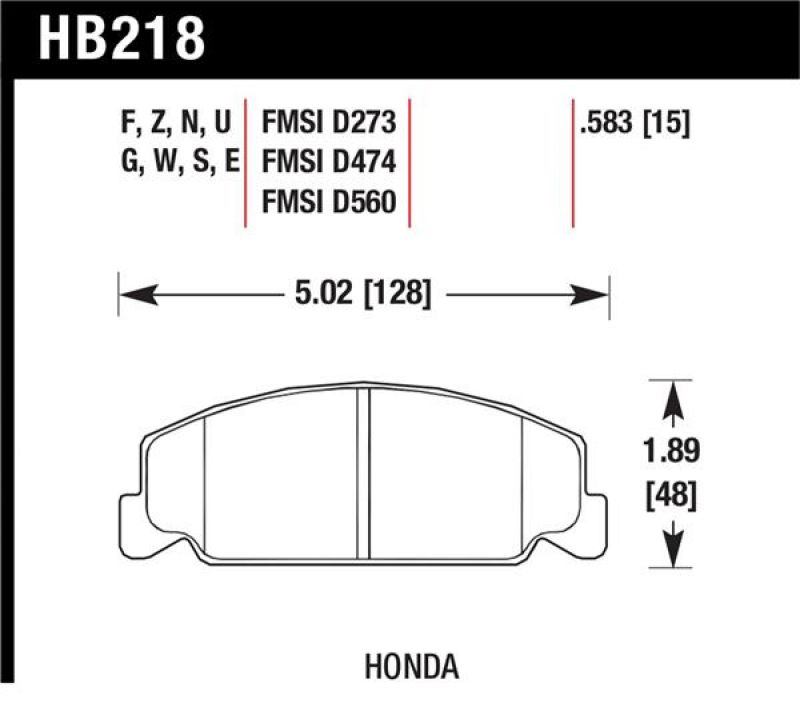Hawk Performance Ceramic Brake Pad Sets HB218Z.583 Image 1