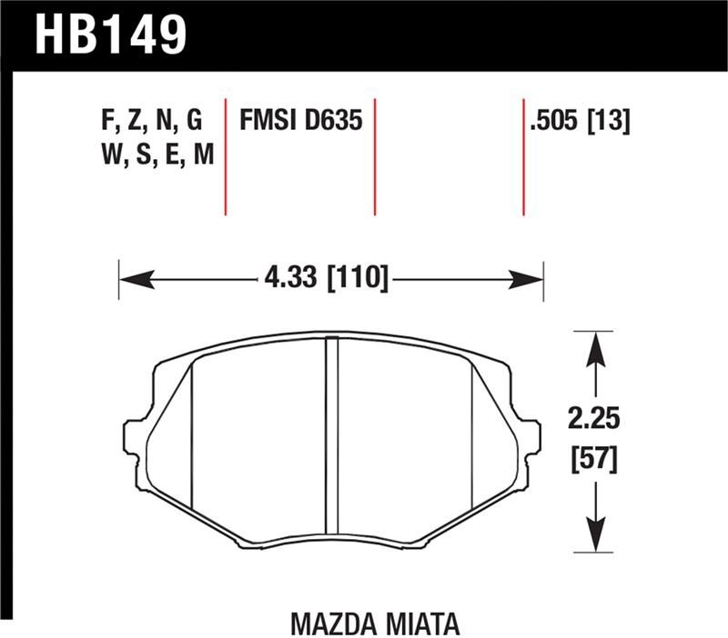 Hawk Performance Blue 9012 Brake Pad Sets HB149E.505 Image 1