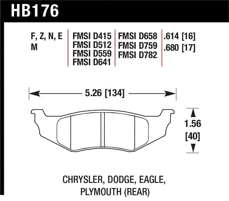 Hawk Performance HP+ Brake Pad Sets HB176N.614 Image 1