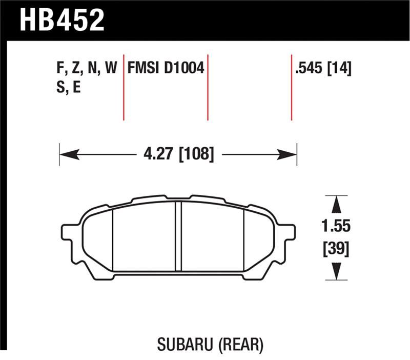 Hawk Performance HP+ Brake Pad Sets HB452N.545 Image 1