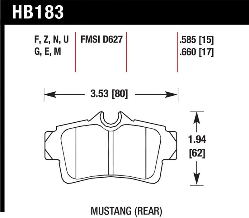Hawk Performance HP+ Brake Pad Sets HB183N.660 Image 1