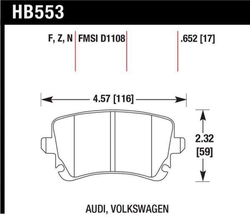 Hawk Performance Ceramic Brake Pad Sets HB553Z.652 Image 1