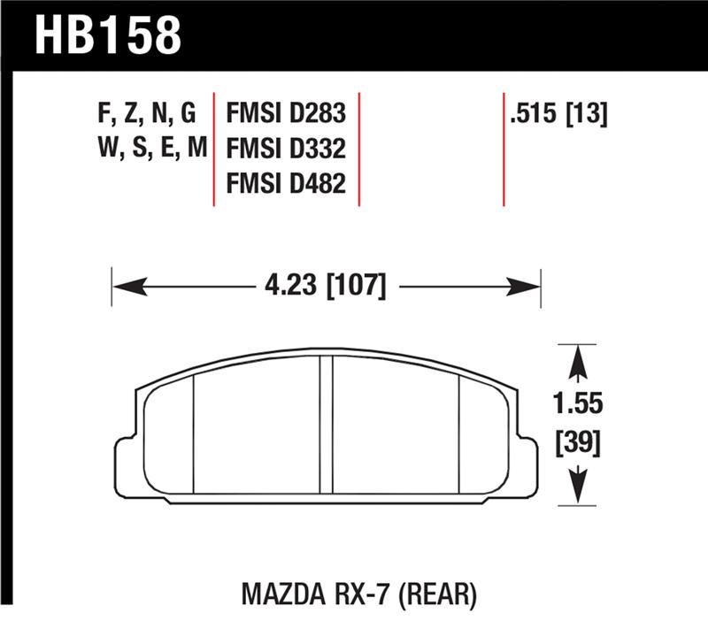 Hawk Performance Blue 9012 Brake Pad Sets HB158E.515 Image 1
