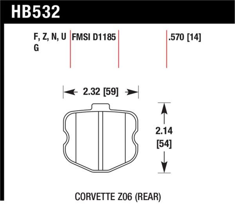Hawk Performance DTC-70 Brake Pad Sets HB532U.570 Image 1