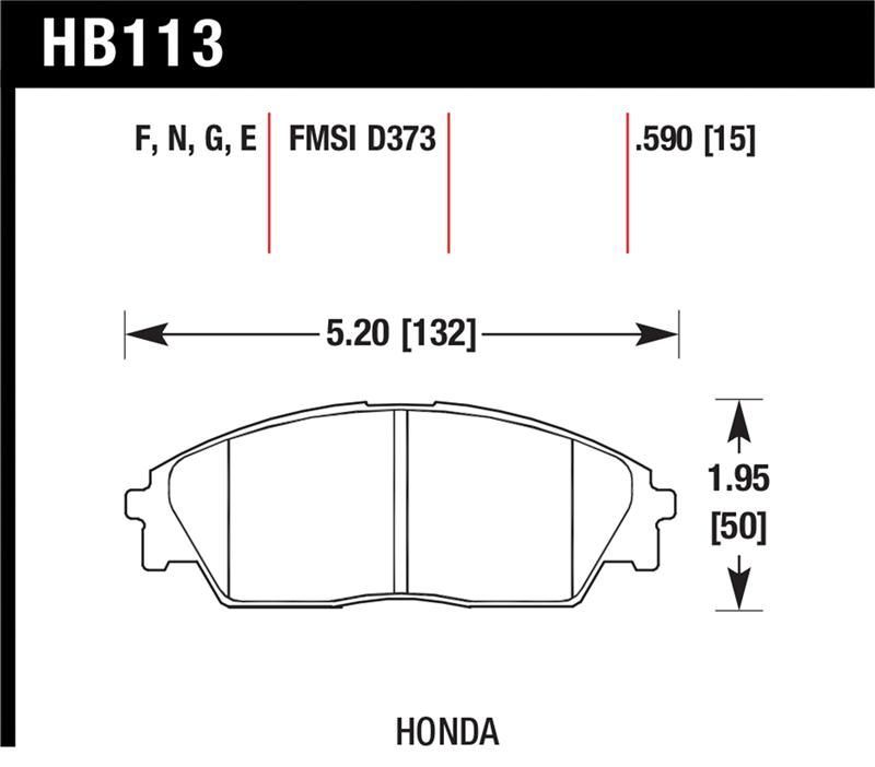 Hawk Performance HPS Brake Pad Sets HB113F.590 Image 1