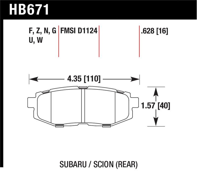 Hawk Performance DTC-30 Brake Pad Sets HB671W.628 Image 1