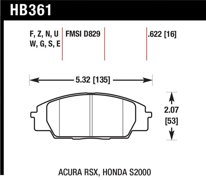Hawk Performance Blue 9012 Brake Pad Sets HB361E.622 Image 1