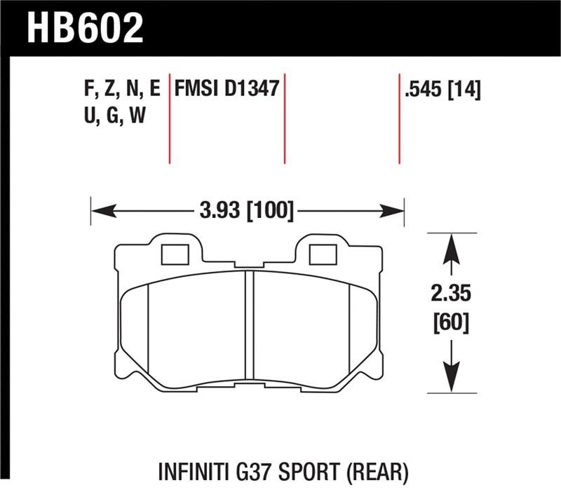 Hawk Performance HPS 5.0 Brake Pad Sets HB602B.545 Image 1