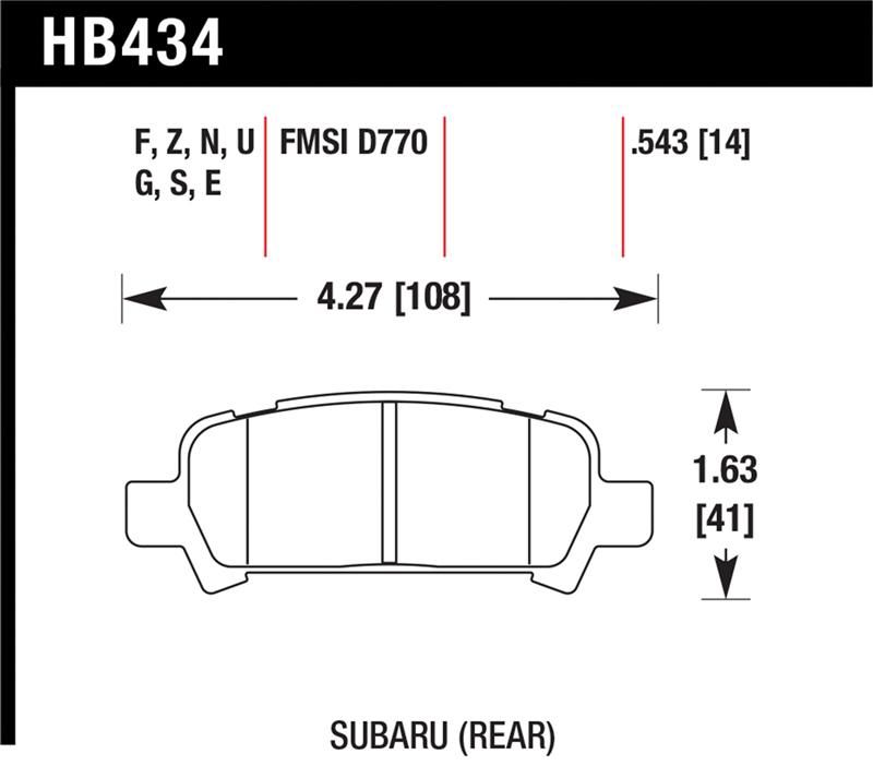 Hawk Performance HPS 5.0 Brake Pad Sets HB434B.543 Image 1