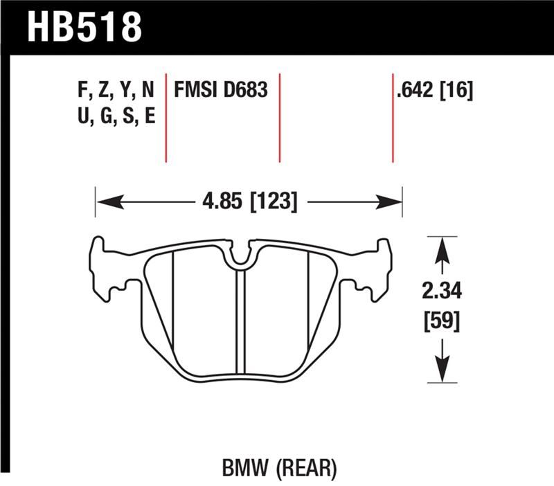 Hawk Performance HPS 5.0 Brake Pad Sets HB518B.642 Image 1