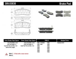 Stoptech Sport Brake Pads 309.03830