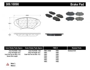 Stoptech Sport Brake Pads 309.10090