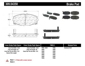 Stoptech Sport Brake Pads 309.04350