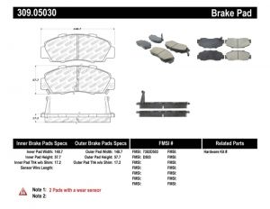 Stoptech Sport Brake Pads 309.05030