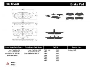 Stoptech Sport Brake Pads 309.06420