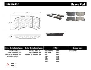 Stoptech Sport Brake Pads 309.09040