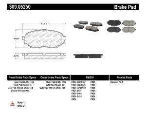 Stoptech Sport Brake Pads 309.05250