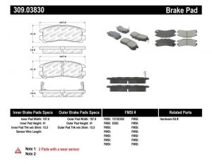Stoptech Sport Brake Pads 309.03830