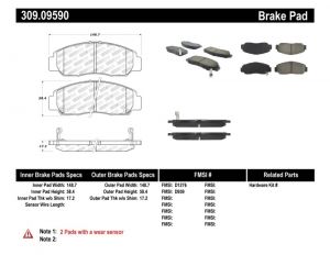 Stoptech Sport Brake Pads 309.09590