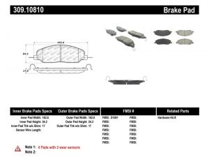 Stoptech Sport Brake Pads 309.10810