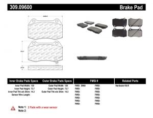Stoptech Sport Brake Pads 309.09600