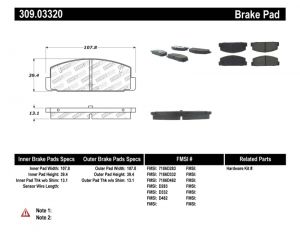 Stoptech Sport Brake Pads 309.03320