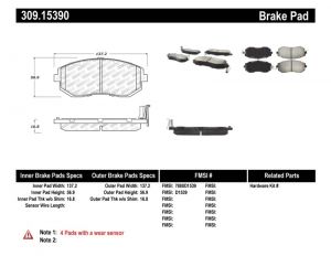 Stoptech Sport Brake Pads 309.15390