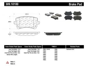 Stoptech Sport Brake Pads 309.10180