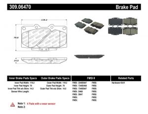 Stoptech Sport Brake Pads 309.06470