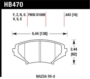 Hawk Performance HP+ Brake Pad Sets HB470N.643