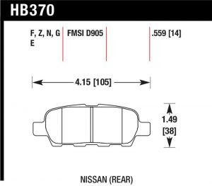 Hawk Performance HPS 5.0 Brake Pad Sets HB370B.559