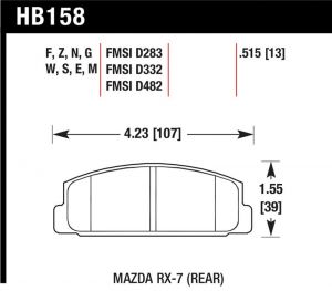 Hawk Performance HP+ Brake Pad Sets HB158N.515